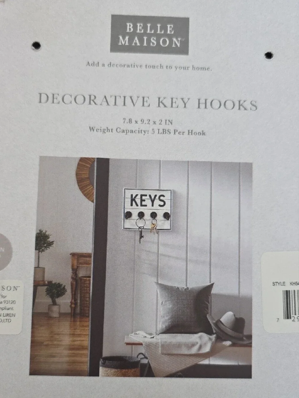 Belle Maison White Wall-Mount Key Hooks